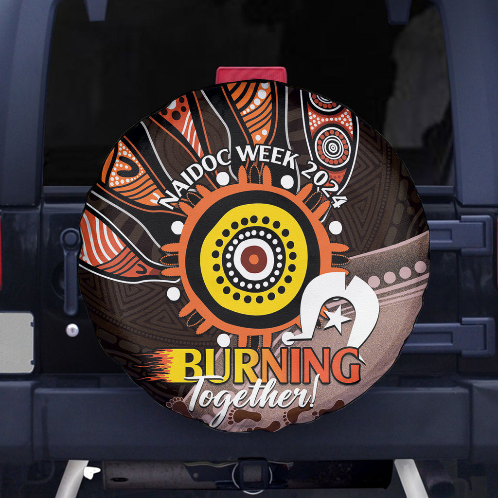 Fire Burning Together NAIDOC 2024 Spare Tire Cover Indigenous Art