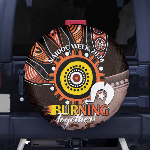 Fire Burning Together NAIDOC 2024 Spare Tire Cover Indigenous Art