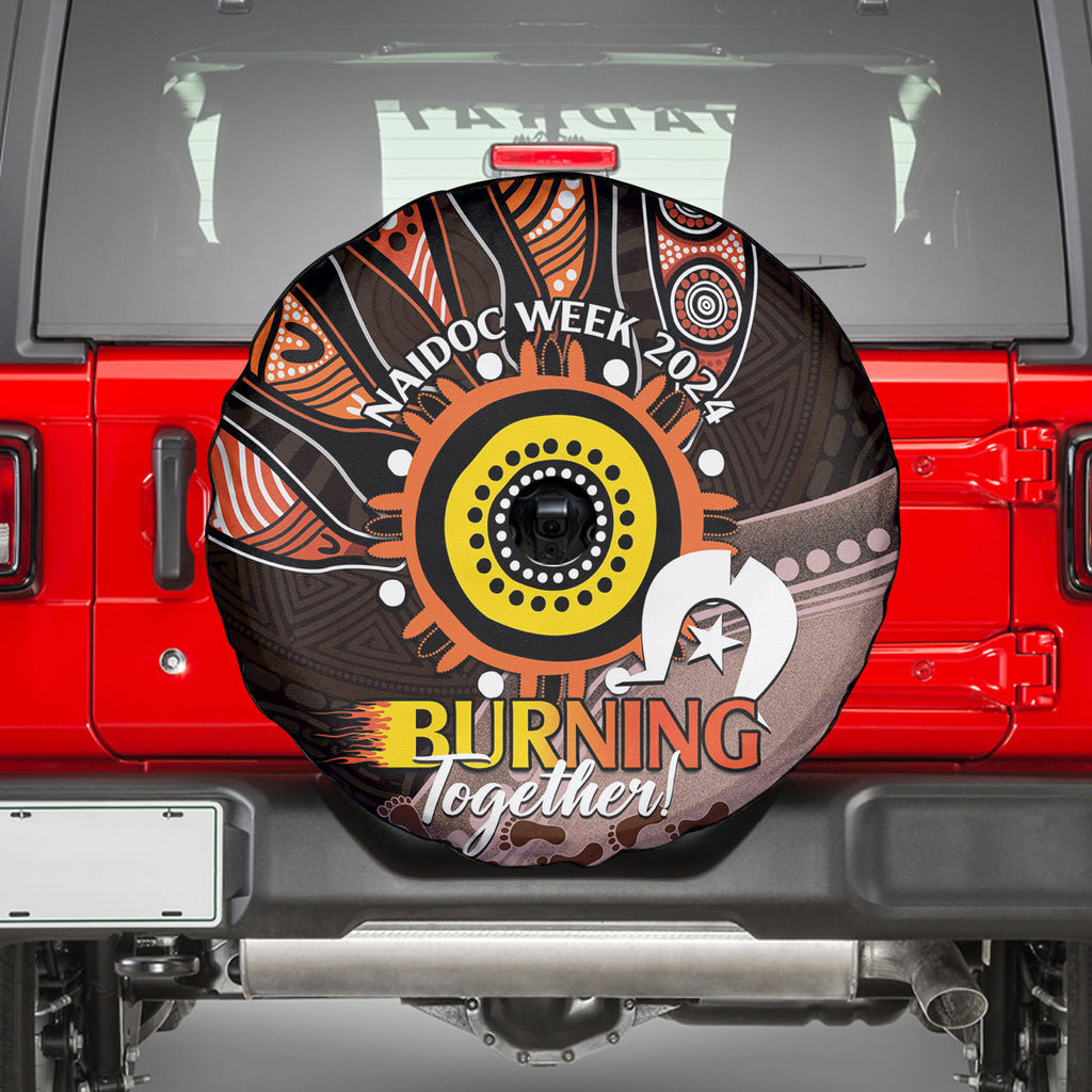 Fire Burning Together NAIDOC 2024 Spare Tire Cover Indigenous Art