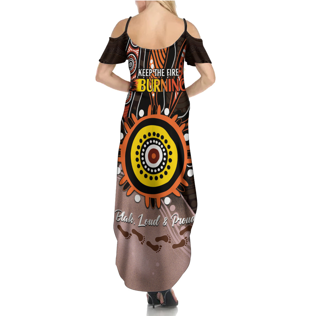 Fire Burning Together NAIDOC 2024 Summer Maxi Dress Indigenous Art
