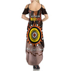 Fire Burning Together NAIDOC 2024 Summer Maxi Dress Indigenous Art