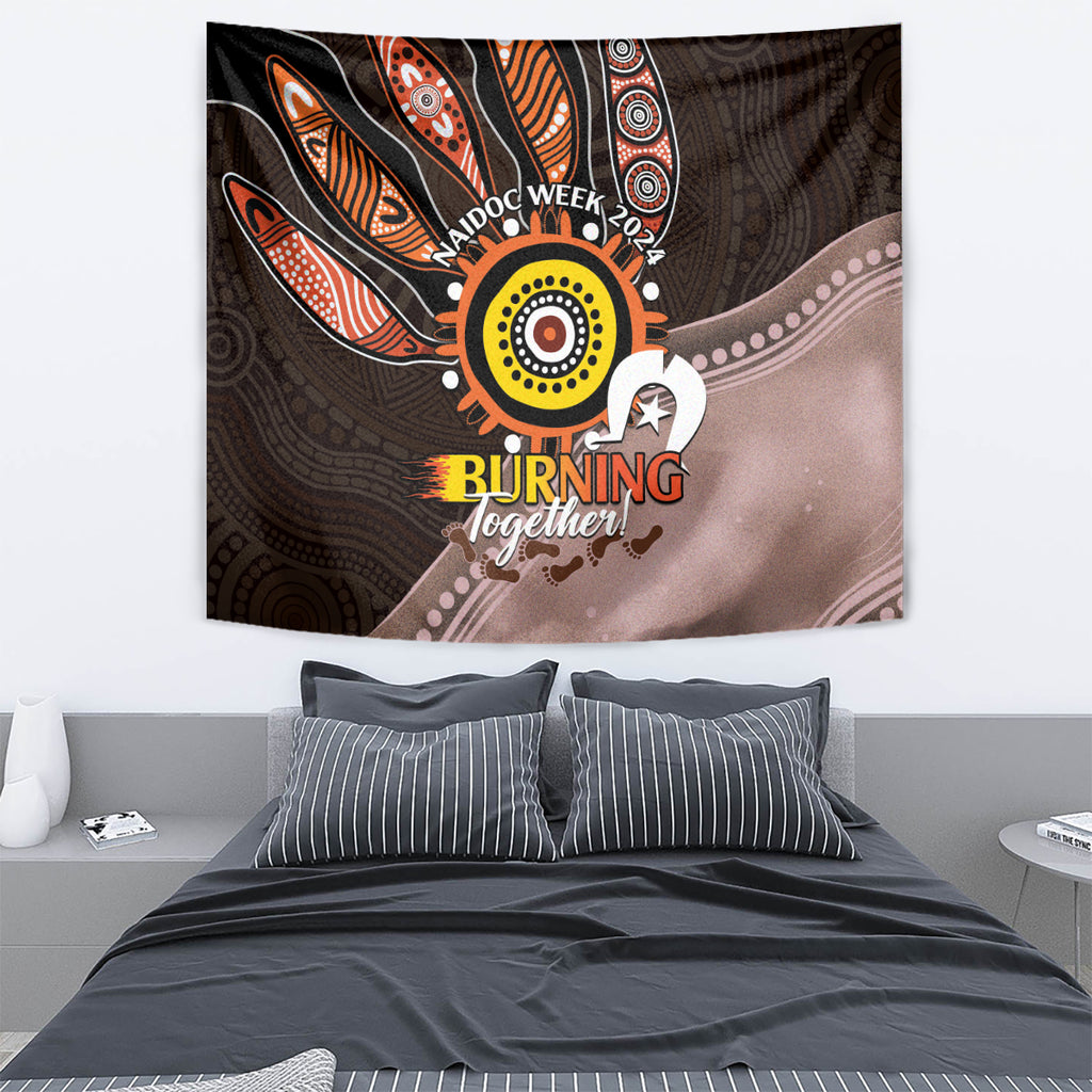 Fire Burning Together NAIDOC 2024 Tapestry Indigenous Art