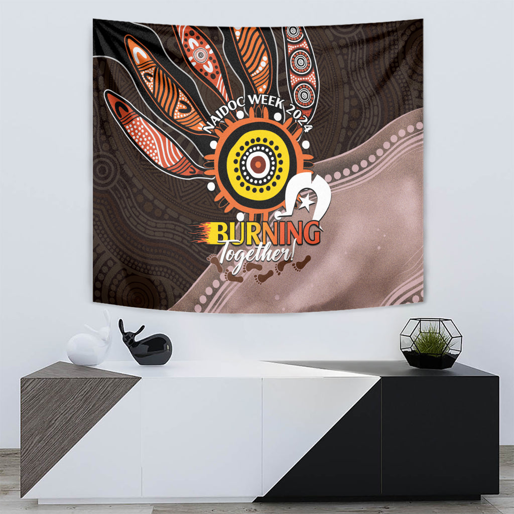 Fire Burning Together NAIDOC 2024 Tapestry Indigenous Art