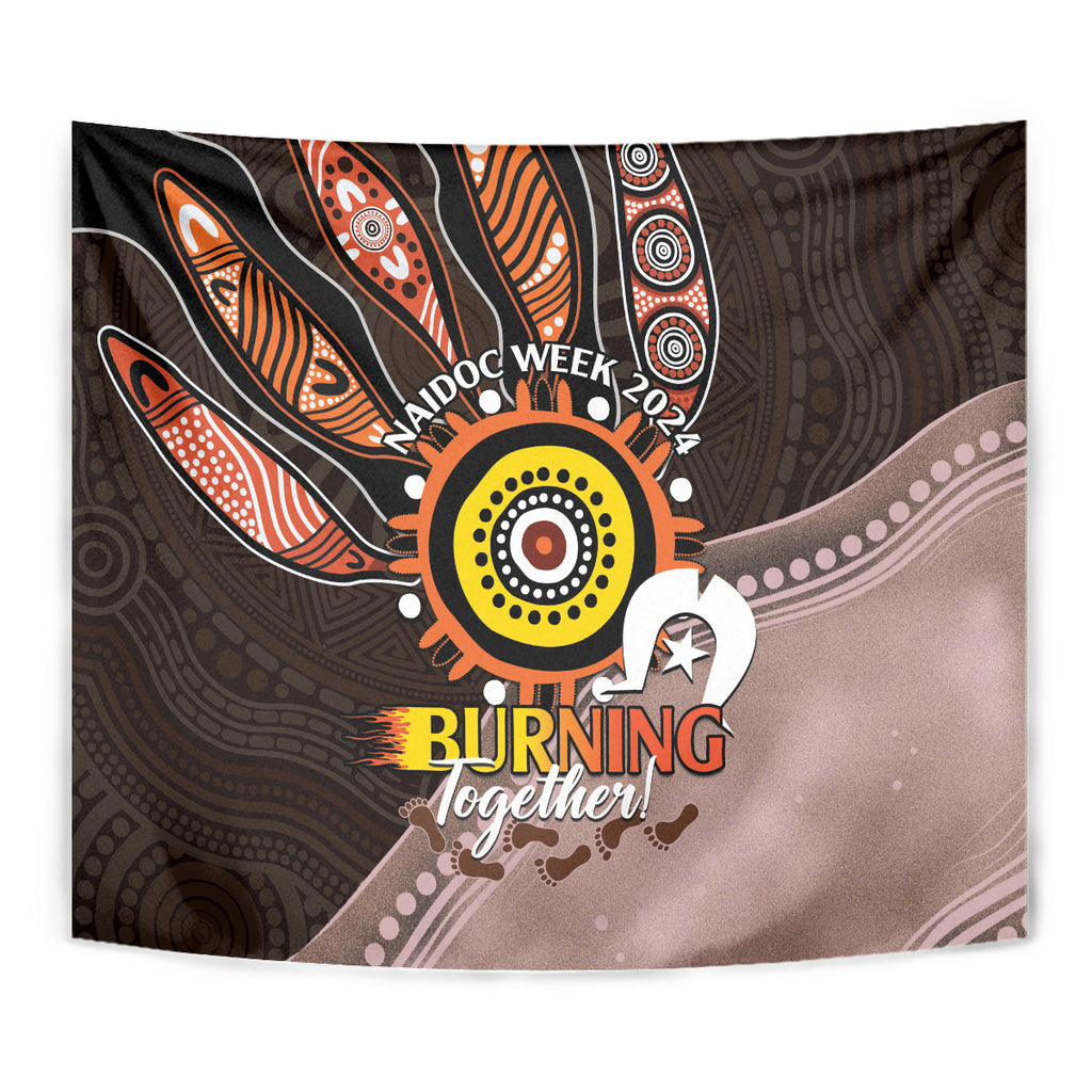 Fire Burning Together NAIDOC 2024 Tapestry Indigenous Art