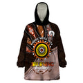 Fire Burning Together NAIDOC 2024 Wearable Blanket Hoodie Indigenous Art
