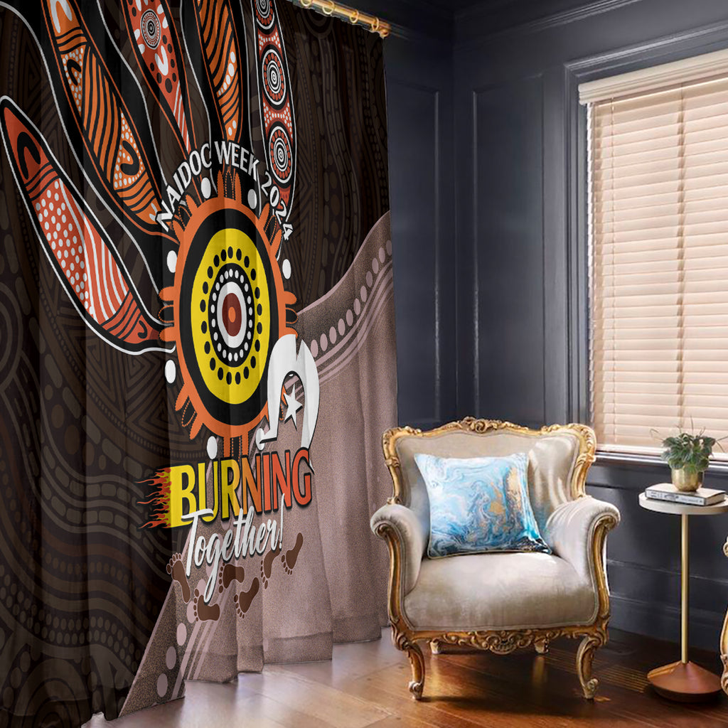 Fire Burning Together NAIDOC 2024 Window Curtain Indigenous Art