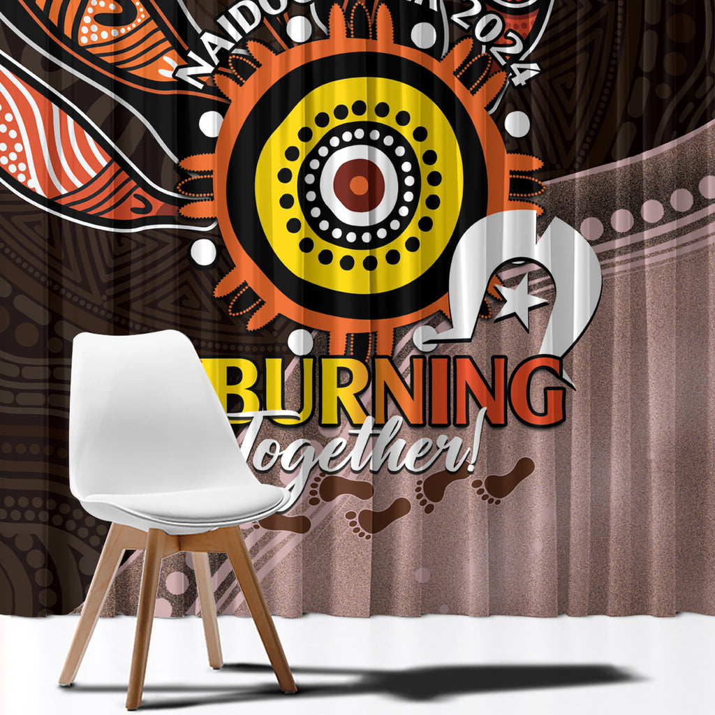 Fire Burning Together NAIDOC 2024 Window Curtain Indigenous Art