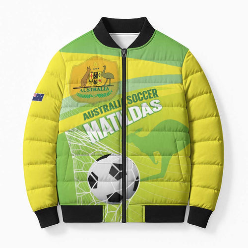 Custom Australia Soccer 2026 Bomber Puffer Jacket Come On Matildas