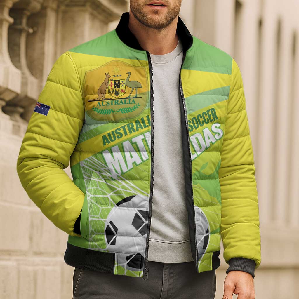 Custom Australia Soccer 2026 Bomber Puffer Jacket Come On Matildas