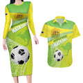 Custom Australia Soccer 2026 Couples Matching Long Sleeve Bodycon Dress and Hawaiian Shirt Come On Matildas