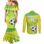 Custom Australia Soccer 2026 Couples Matching Mermaid Dress and Long Sleeve Button Shirt Come On Matildas