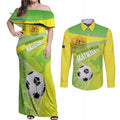 Custom Australia Soccer 2026 Couples Matching Off Shoulder Maxi Dress and Long Sleeve Button Shirt Come On Matildas