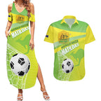 Custom Australia Soccer 2026 Couples Matching Summer Maxi Dress and Hawaiian Shirt Come On Matildas