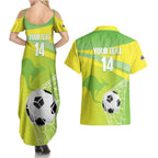 Custom Australia Soccer 2026 Couples Matching Summer Maxi Dress and Hawaiian Shirt Come On Matildas