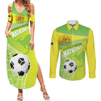 Custom Australia Soccer 2026 Couples Matching Summer Maxi Dress and Long Sleeve Button Shirt Come On Matildas