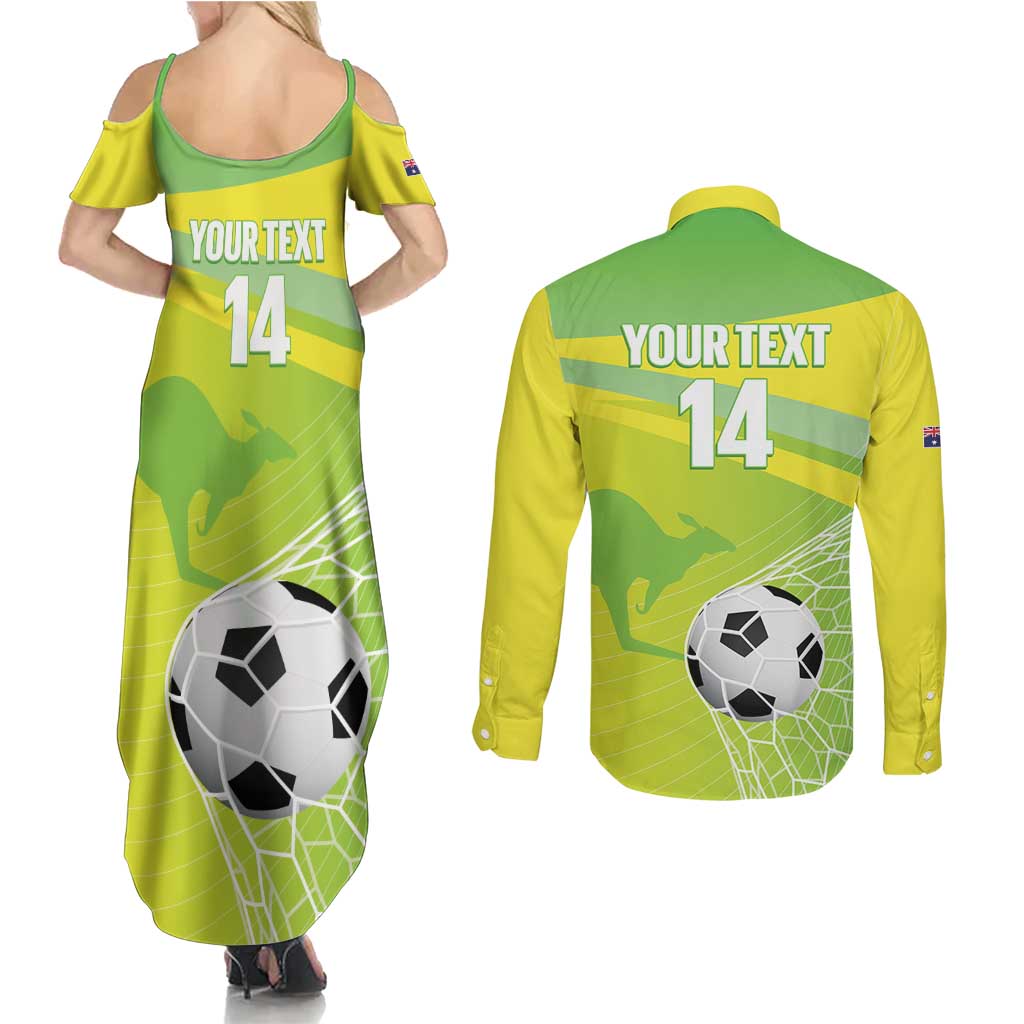 Custom Australia Soccer 2026 Couples Matching Summer Maxi Dress and Long Sleeve Button Shirt Come On Matildas