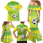Custom Australia Soccer 2026 Family Matching Mermaid Dress and Hawaiian Shirt Come On Matildas