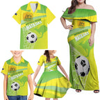 Custom Australia Soccer 2026 Family Matching Off Shoulder Maxi Dress and Hawaiian Shirt Come On Matildas