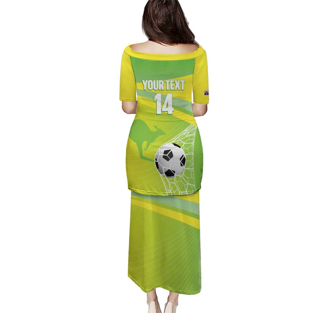 Custom Australia Soccer 2026 Family Matching Puletasi and Hawaiian Shirt Come On Matildas