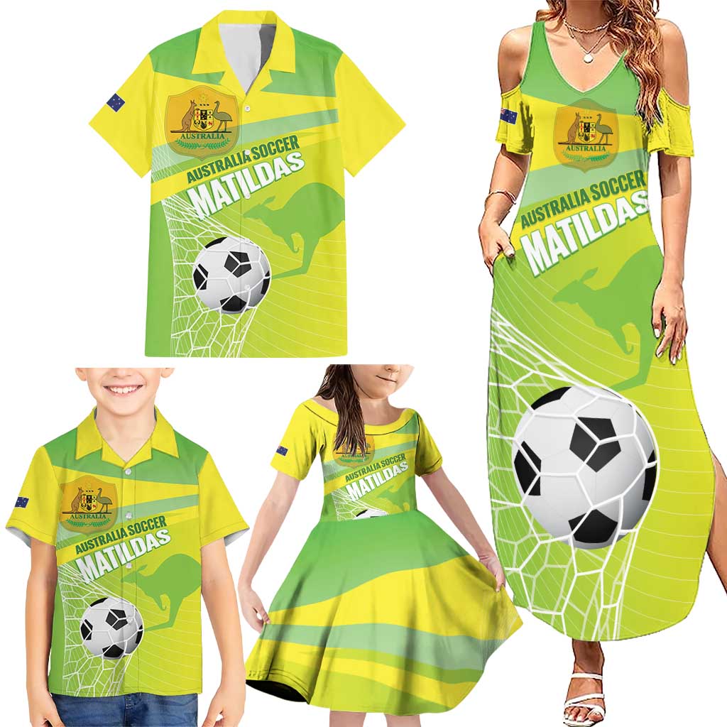 Custom Australia Soccer 2026 Family Matching Summer Maxi Dress and Hawaiian Shirt Come On Matildas