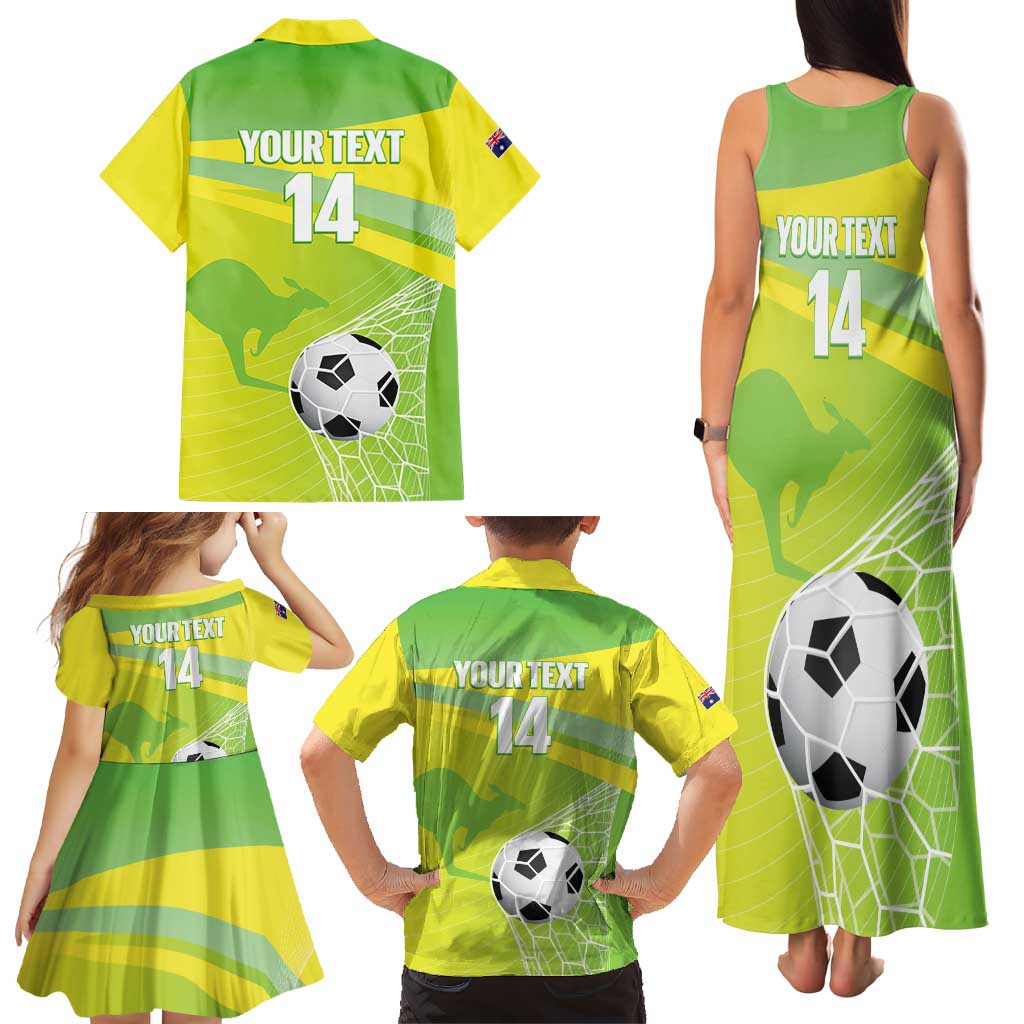 Custom Australia Soccer 2026 Family Matching Tank Maxi Dress and Hawaiian Shirt Come On Matildas