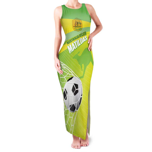 Custom Australia Soccer 2026 Family Matching Tank Maxi Dress and Hawaiian Shirt Come On Matildas
