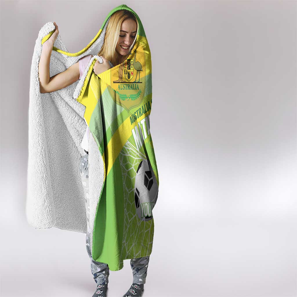 Custom Australia Soccer 2026 Hooded Blanket Come On Matildas
