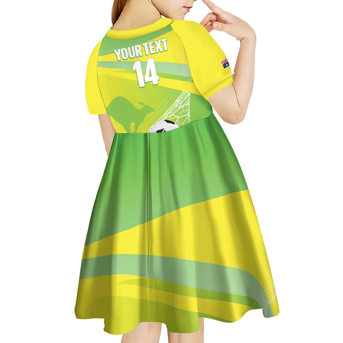 Custom Australia Soccer 2026 Kid Short Sleeve Dress Come On Matildas