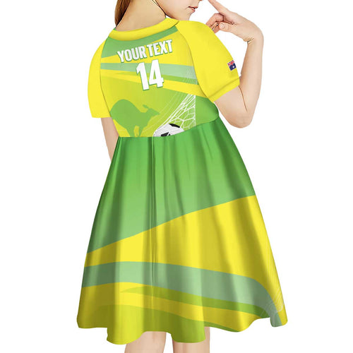 Custom Australia Soccer 2026 Kid Short Sleeve Dress Come On Matildas