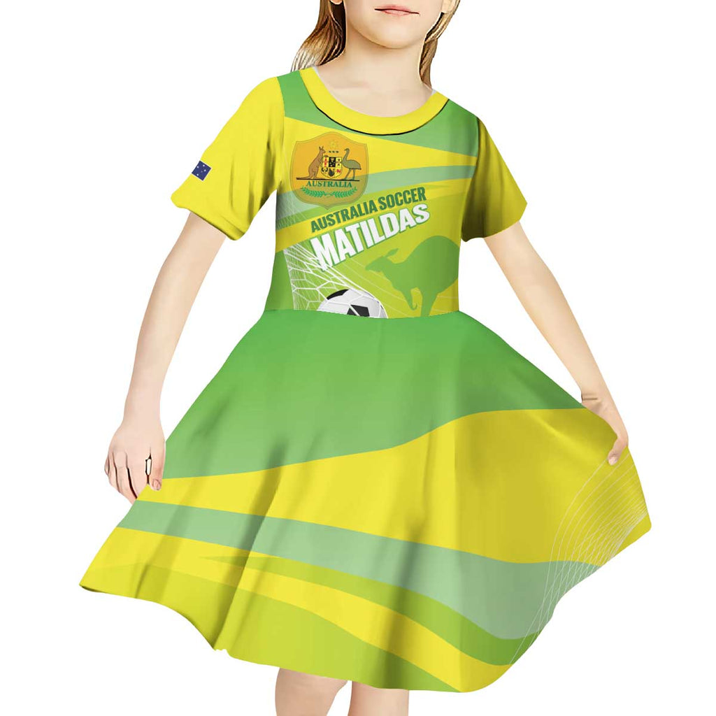 Custom Australia Soccer 2026 Kid Short Sleeve Dress Come On Matildas