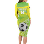 Custom Australia Soccer 2026 Long Sleeve Bodycon Dress Come On Matildas
