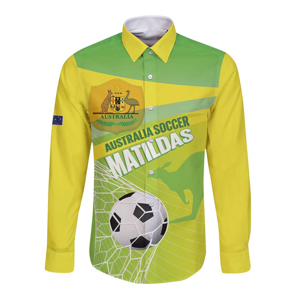 Custom Australia Soccer 2026 Long Sleeve Button Shirt Come On Matildas