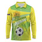 Custom Australia Soccer 2026 Long Sleeve Polo Shirt Come On Matildas