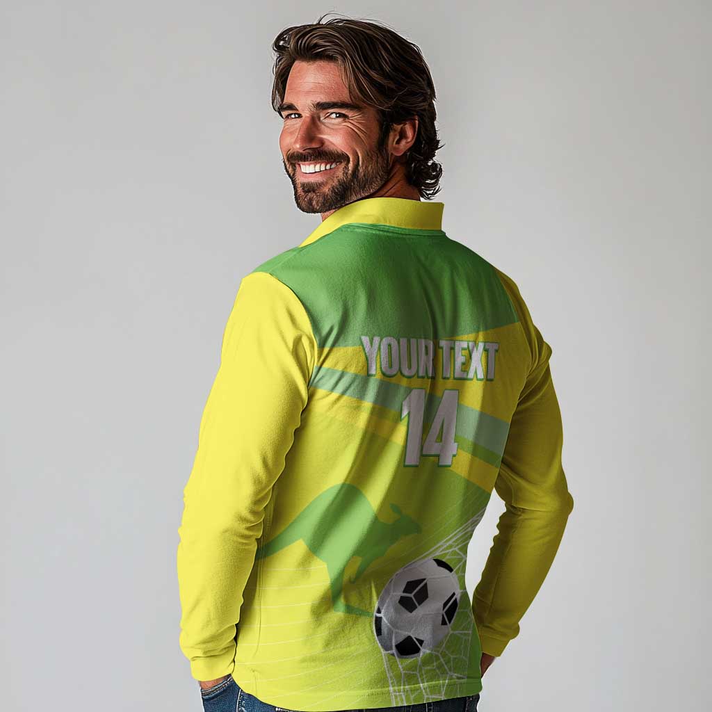 Custom Australia Soccer 2026 Long Sleeve Polo Shirt Come On Matildas