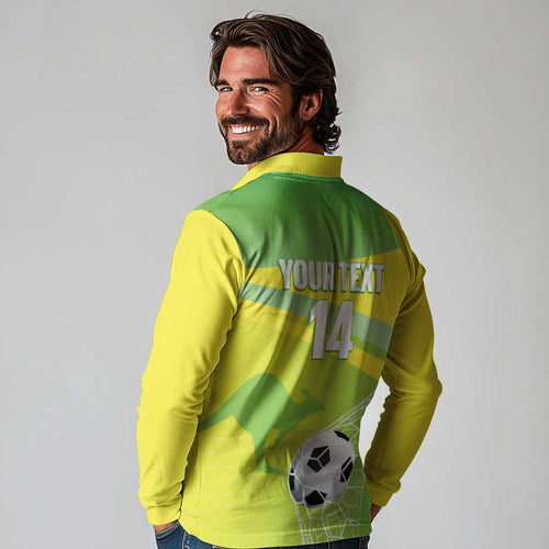Custom Australia Soccer 2026 Long Sleeve Polo Shirt Come On Matildas
