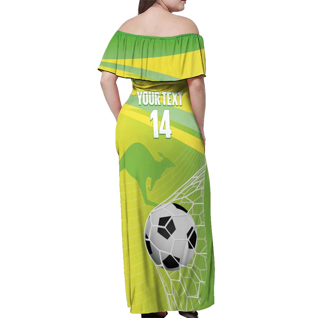 Custom Australia Soccer 2026 Off Shoulder Maxi Dress Come On Matildas