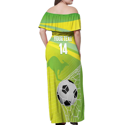 Custom Australia Soccer 2026 Off Shoulder Maxi Dress Come On Matildas