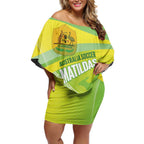 Custom Australia Soccer 2026 Off Shoulder Short Dress Come On Matildas