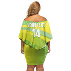 Custom Australia Soccer 2026 Off Shoulder Short Dress Come On Matildas