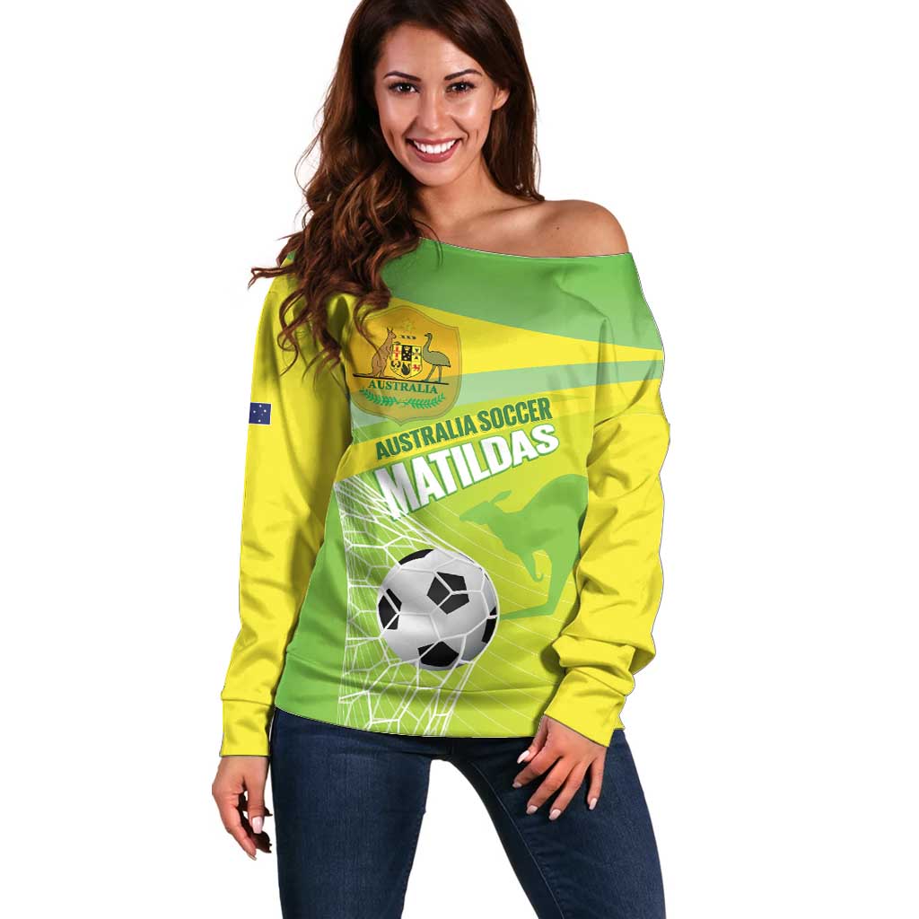 Custom Australia Soccer 2026 Off Shoulder Sweater Come On Matildas