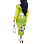 Custom Australia Soccer 2026 Off The Shoulder Long Sleeve Dress Come On Matildas
