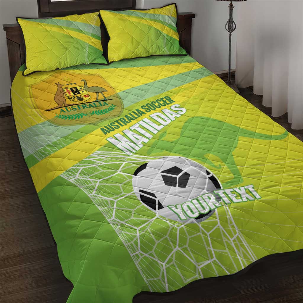 Custom Australia Soccer 2026 Quilt Bed Set Come On Matildas