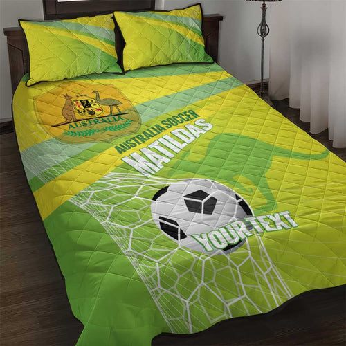 Custom Australia Soccer 2026 Quilt Bed Set Come On Matildas