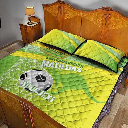 Custom Australia Soccer 2026 Quilt Bed Set Come On Matildas