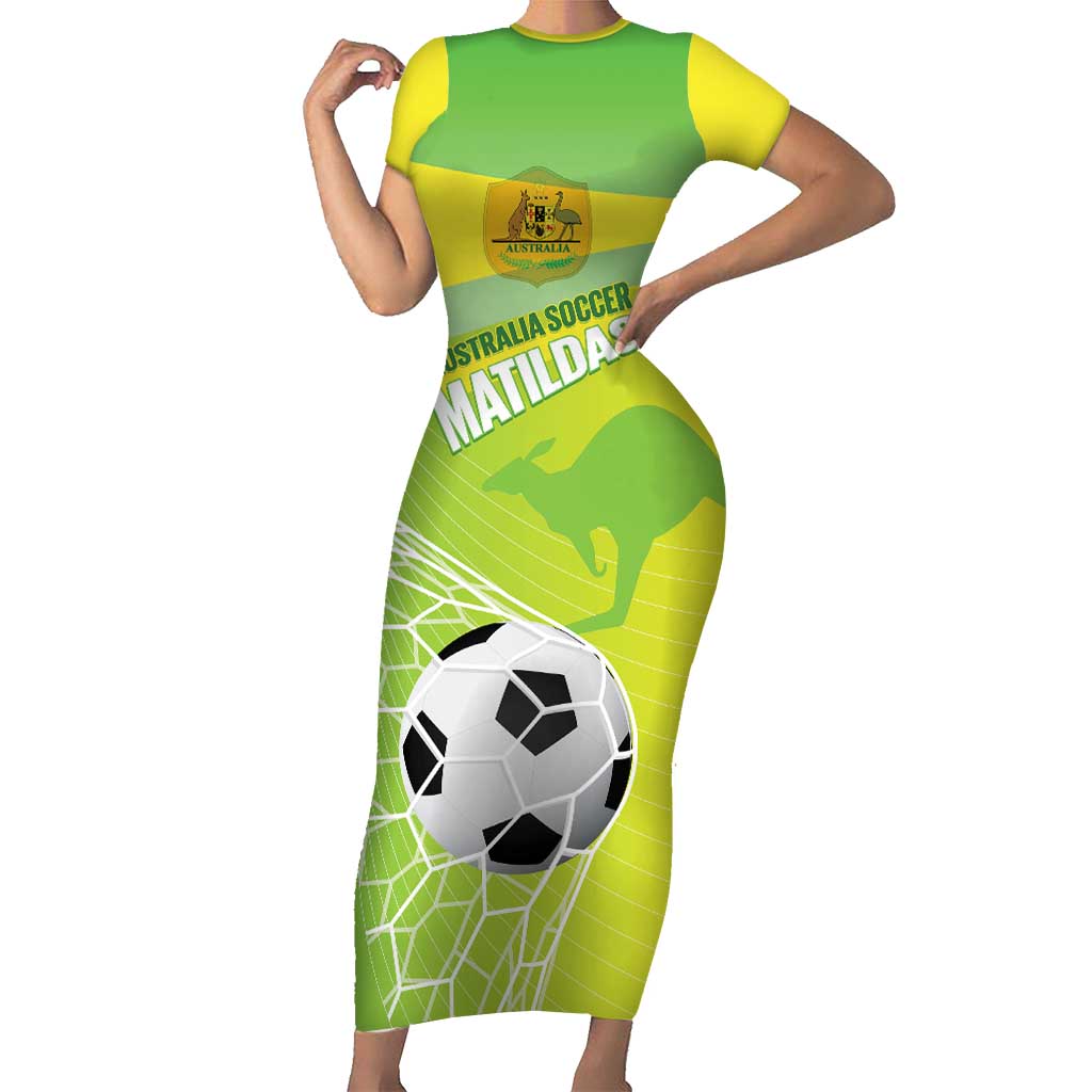 Custom Australia Soccer 2026 Short Sleeve Bodycon Dress Come On Matildas