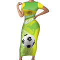 Custom Australia Soccer 2026 Short Sleeve Bodycon Dress Come On Matildas