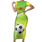 Custom Australia Soccer 2026 Short Sleeve Bodycon Dress Come On Matildas