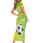 Custom Australia Soccer 2026 Short Sleeve Bodycon Dress Come On Matildas