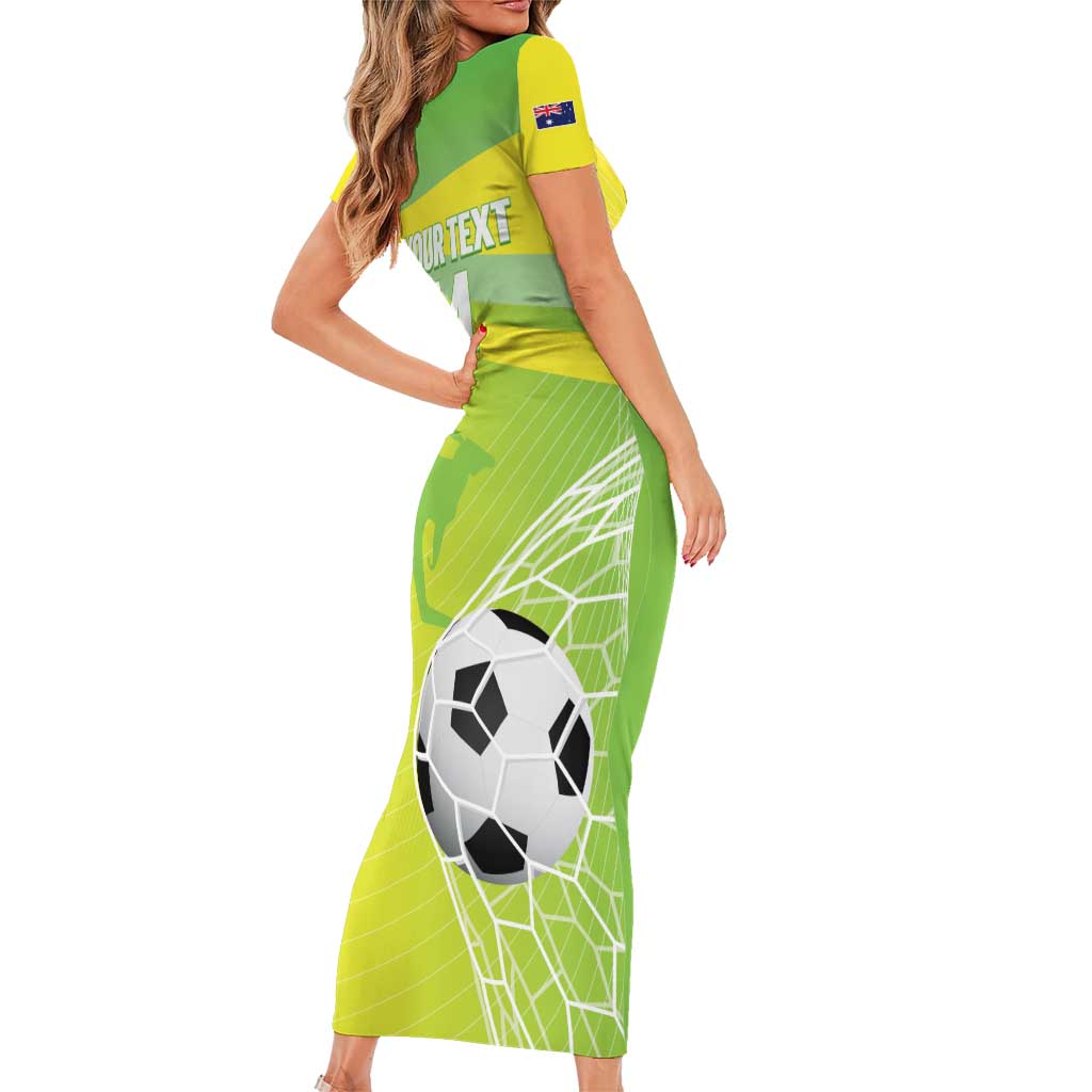 Custom Australia Soccer 2026 Short Sleeve Bodycon Dress Come On Matildas