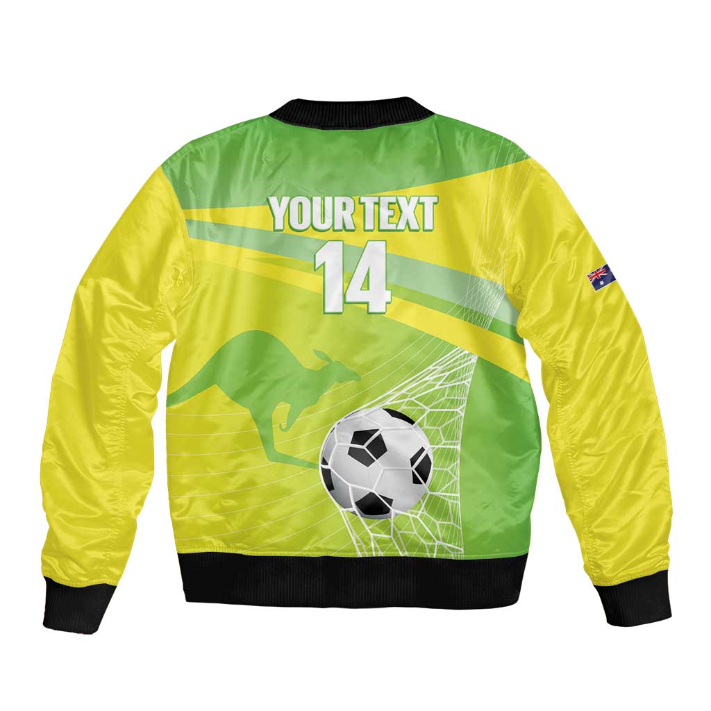 Custom Australia Soccer 2026 Sleeve Zip Bomber Jacket Come On Matildas